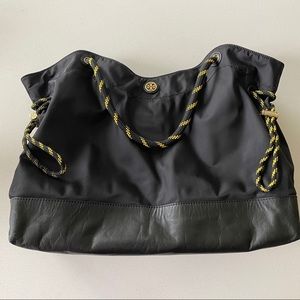 Tory Burch Navy Cinch Nylon Tote